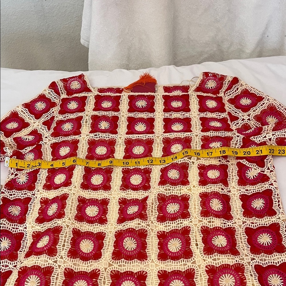 Chelsea & Violet Red Patterned Crochet Mini Dress - Picture 5 of 8